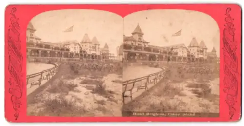 Stereo-Fotografie unbekannter Fotograf, Ansicht New York, Hotel Brighton, Coney Island