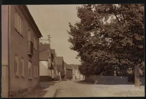 Fotografie Otto Blaubach, Naumburg a. S., Ansicht Nermsdorf, Partie in der Dorfstrasse mit Wohnhäusern