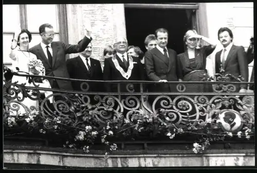 Fotografie Patzelt, Portrait König Baudouin von Belgien nebst Frau Fabiola