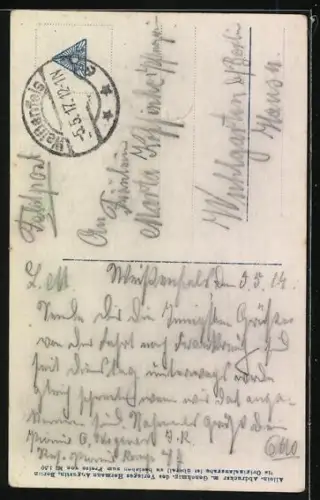 Foto-AK Photochemie Berlin Nr. 3560-1: Soldat in Uniform hält die Hände seiner Geliebten