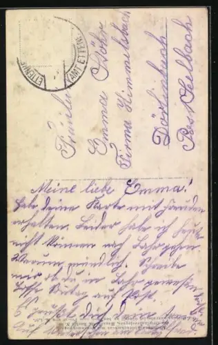 Foto-AK Photochemie Berlin Nr. 5258: Paar an einer Bank vor Parkkulisse