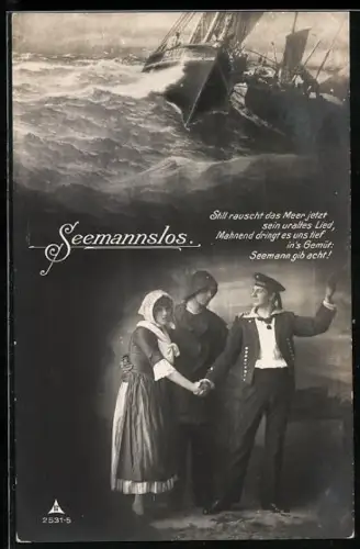 AK Seemannslos, Still rauscht das Meer..., Matrosenabschied