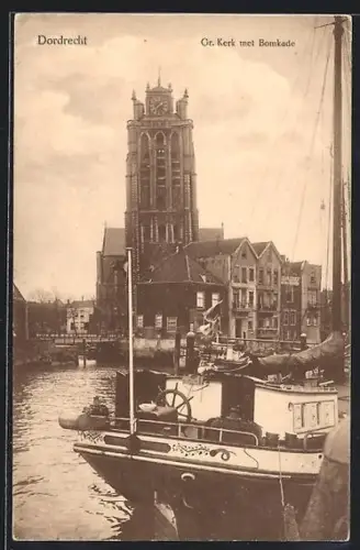 AK Dordrecht, Gr. Kerk met Bomkade