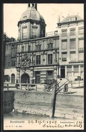 AK Dordrecht, Teilansicht mit Groothoofspoort