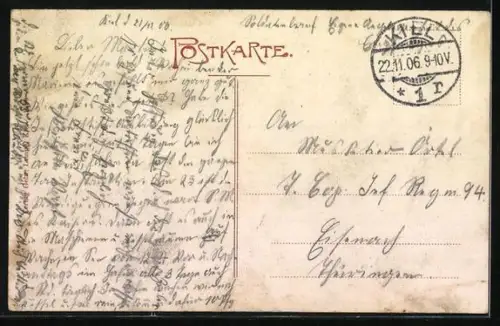 AK Linienschiff Zaehringen an der Festmachertonne