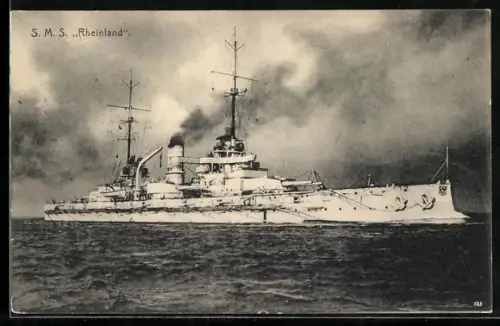 AK Kriegsschiff SMS Posen in voller Fahrt auf hoher See