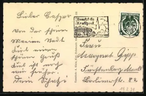 AK Panzerschiff Deutschland unter Reichsmarineflagge an der Festmachertonne