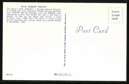 AK Guided Missile Cruiser USS Albany CG-10 underway, Kriegsschiff