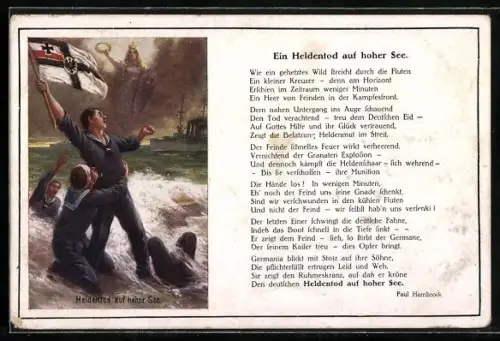 Künstler-AK Heldentod auf hoher See