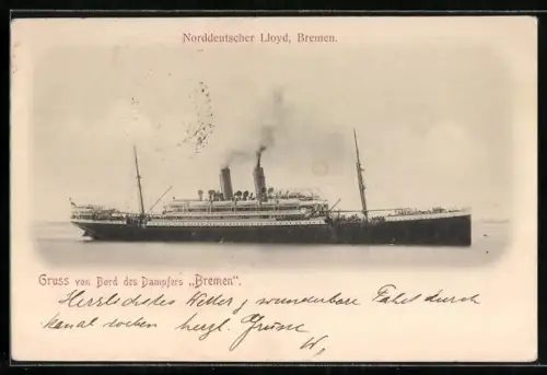 AK Passagierschiff Bremen des Norddeutschen Lloyd Bremen