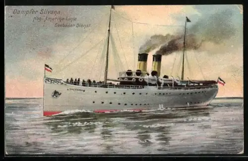 AK Bäderdampfer Silvana der Hamburg-Amerika-Linie in Fahrt