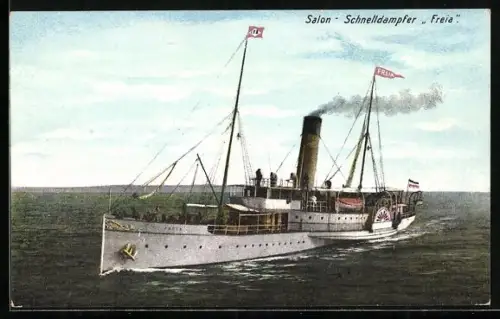 AK Salon-Schnelldampfer Freia, Passagierschiff