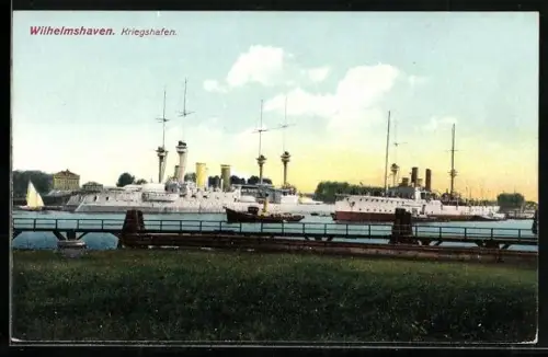 AK Wilhelmshaven, Linienschiffe im Kriegshafen
