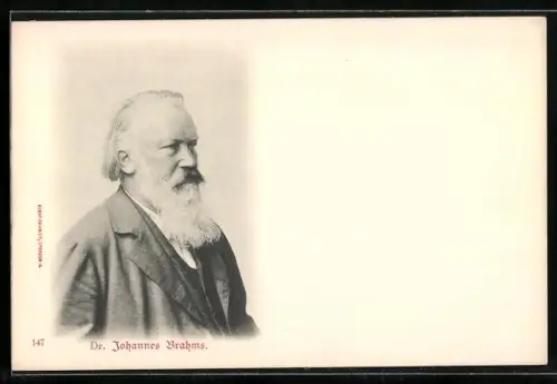 AK Komponist Johannes Brahms, Porträt im Profil