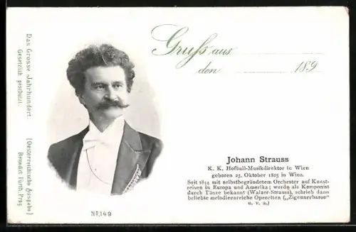 AK Johann Strauss, Komponist und K. K. Hofball-Musikdirektor in Wien