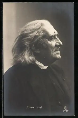 AK Komponist Franz Liszt, Porträt im Profil