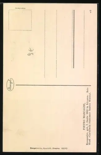 AK Pietro Mascagni, Seitenportrait mit Krawatte