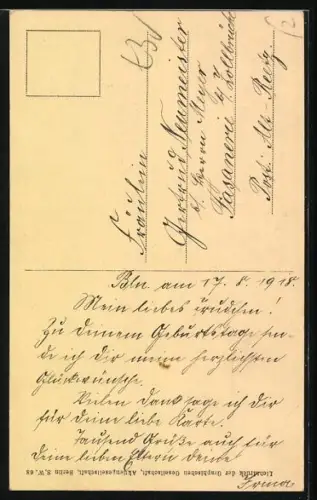 AK Komponist Johann Strauss, Porträt mit Violine