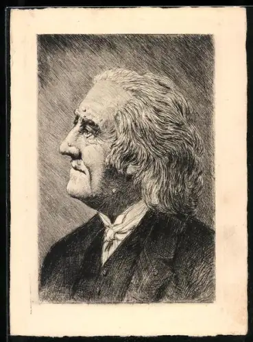 Künstler-AK Komponist Franz Liszt, Porträt im Profil