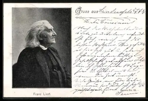 AK Franz Liszt, Porträt im Profil