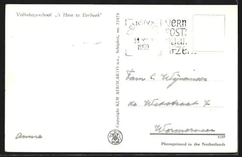 AK Eerbeek, Volkshogeschool `t Huis te Eerbeek, Aeorofoto