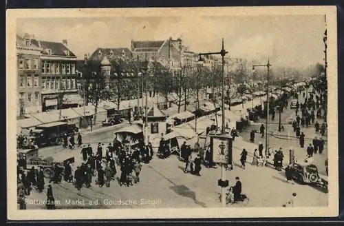 AK Rotterdam, Markt a. d. Goudsche Singel