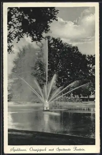 AK Apeldoorn, Oranjepark met Spuitende Fontein
