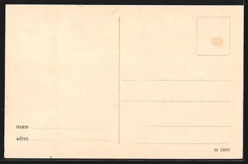 AK Gouda, Regentesseplantsoen, Partie am Wasser, Blick zum Kirchturm