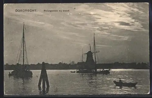 AK Dordrecht, Riviergezicht bij avond
