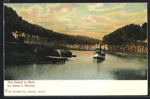 AK Sluis, Het Kanaal, Dampfer