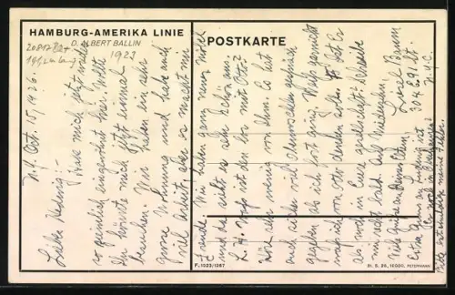 AK Passagierschiff Albert Ballin auf See, Hamburg-Amerika Linie