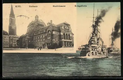 AK Linienschiffe der Kaiserlichen Marine in Fahrt