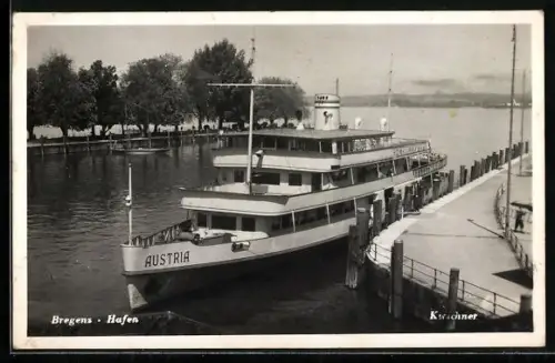 AK Passagierschiff Austria im Hafen von Bregenz