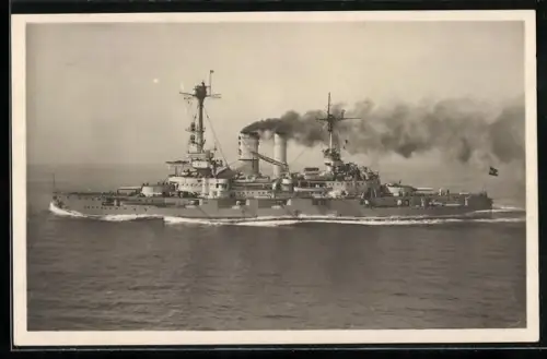 AK Linienschiff Schlesien in voller Fahrt