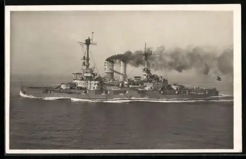 AK Linienschiff Schlesien in voller Fahrt