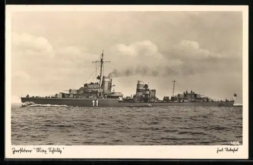 AK Zerstörer Max Schultz der Kriegsmarine