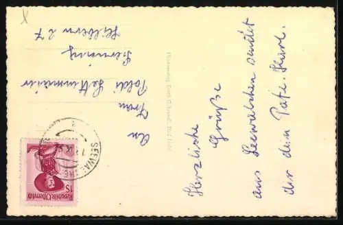 AK Passagierschiff Unterach am Attersee mit Bergpanorama im Hintergrund