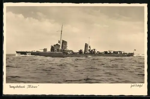 AK Kriegsmarine, Torpedoboot Möwe auf See