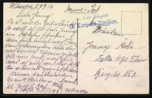 Künstler-AK Im Geschützturm eines Grosskampfschiffes