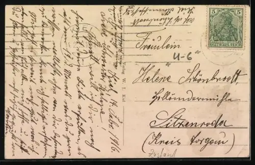 AK Deutsches U-Boot U-6 in Fahrt vor einem Linienschiff