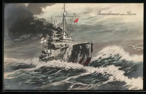 AK Panzerkreuzer im Sturm, Kriegsschiff