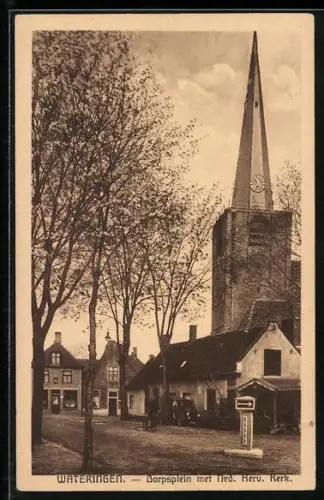 AK Wateringen, Dorpsplein met Ned. Herv. Kerk