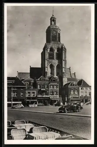 AK Bergen op Zoom, Grote Markt en Sinte Gertrudistoren