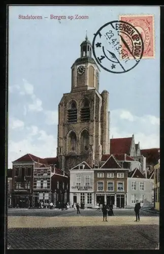 AK Bergen op Zoom, Stadstoren mit Cafe de Breda