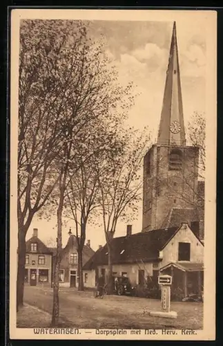 AK Wateringen, Dorpsplein met Ned. Herv. Kerk