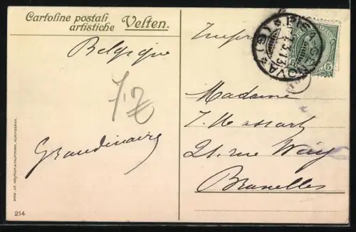 Künstler-AK Manuel Wielandt: Sestri Levante, Strand und Gassenansicht