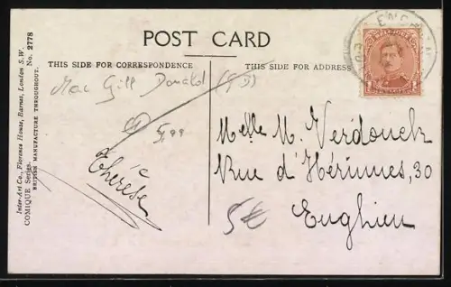 Künstler-AK Donald McGill: Mädchen schimpft mit einem Jungen