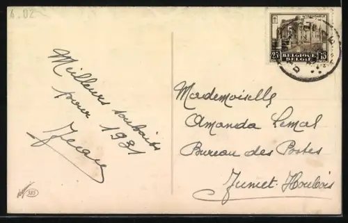 Künstler-AK A. Bertiglia: Zwei Menschen auf einem winterlichen Feldweg