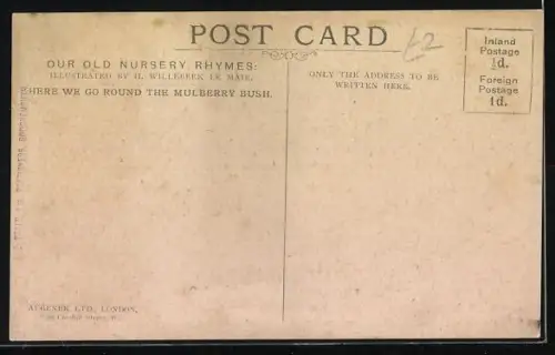 Künstler-AK Henriette Willebeek le Mair: Here we go round the Mulberry Bush, Tanzende Kinderschar