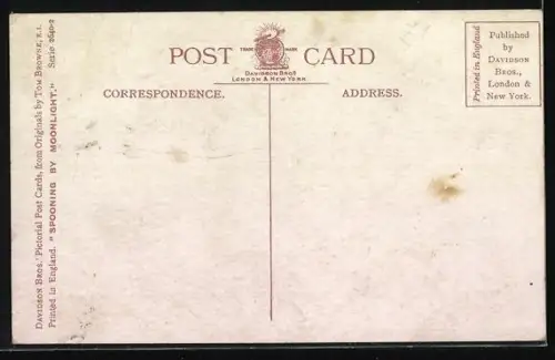 Künstler-AK Tom Browne: Liebespaar an Deck eines Schiffs